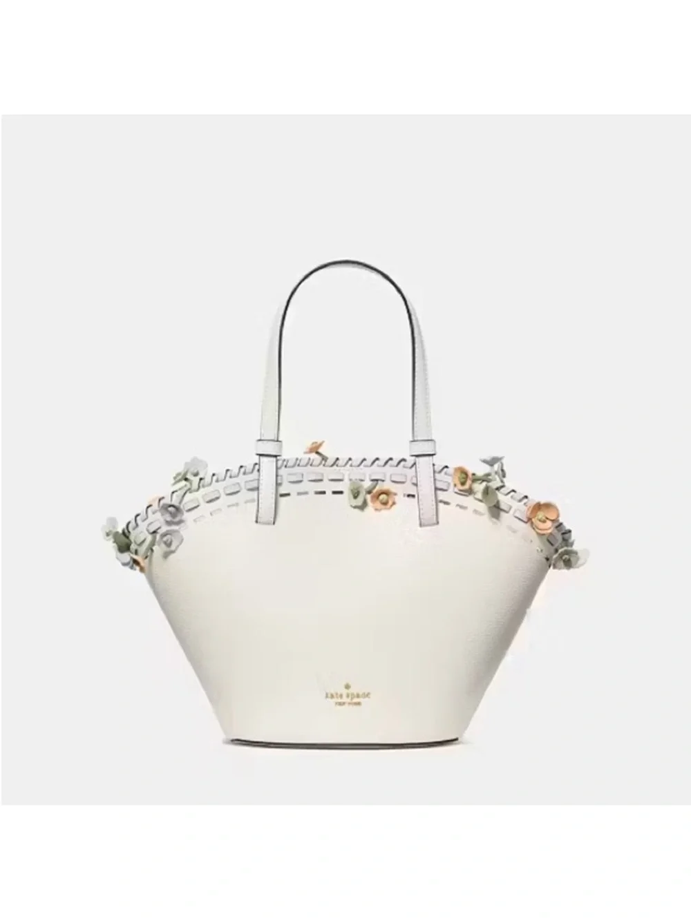 Kate Spade New York Dahlia Small Floral Tote Bag Meringue White Multi